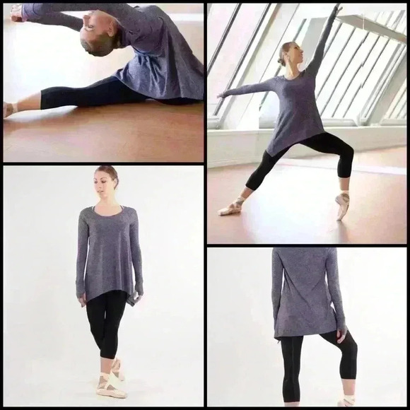 Lululemon Rehearsal Long Sleeve
Heathered Black Swan Athleisure Yoga Top Size 6 - Picture 1 of 11
